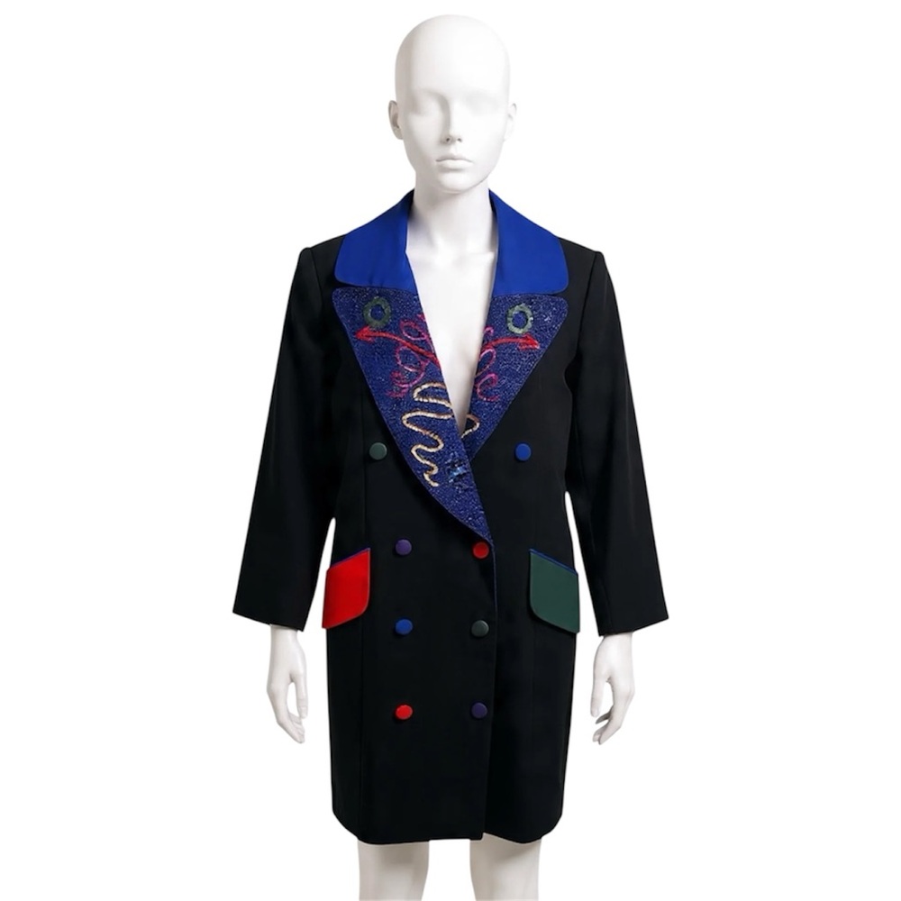 1980S FABRICE - BEADED ART DECO BLAZER DRESS